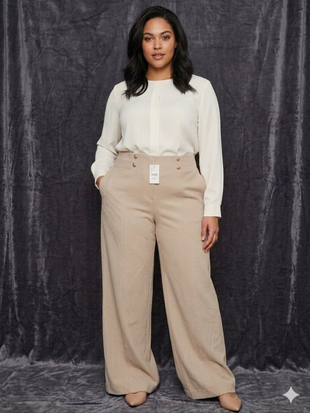 Pants - Laura NWT Beige Sailor Wide-Leg Pants - Size 22